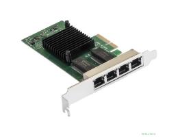 Exegate EX292508RUS Сетевой адаптер ExeGate EXE-I350-T4V2 (PCI-E x4 v2.1, порты 4xRJ45 (медные), 10/100/1000Mbps, Gigabit NIC Intel Chipset NHI350AM4)