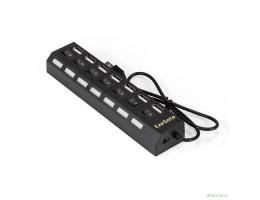 Exegate EX293978RUS USB-Хаб (концентратор) ExeGate DUB-72SW (кабель-адаптер USB2.0 --> 7xUSB2.0, кнопки включения/отключения для каждого порта, Plug&Play, черный)