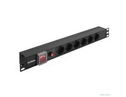 Exegate EX280830RUS Блок розеток ExeGate ServerPro PDU-19H605 Al-6S-C14-SW-O, 19",1U,алюм, 6Schuko, С14, защ перегр