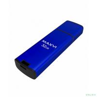 Maxvi USB Drive 32GB MP2 blue, монолит с колпачком, ABS пластик + металл, USB 2.0