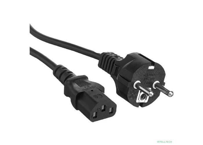 Exegate EX297788RUS Кабель питания Special PC-1S (Евровилка Schuko->C13, 3*0.75mm2, CCA, черный, 1м)