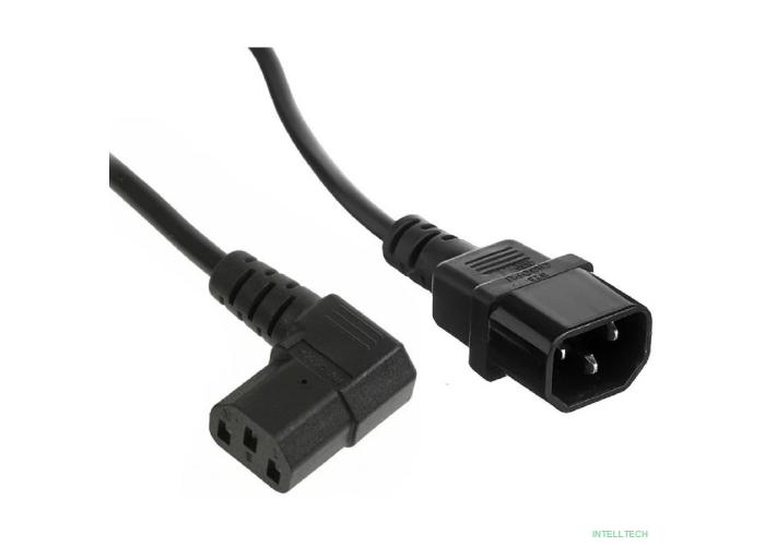 Exegate EX297744RUS Кабель питания Power EC-1P (C13 угловой->C14, VDE-250V-3*0.75mm2, медь, черный, 10A, 1м)