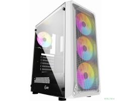 Powercase CMIZW-L4 Mistral Z4 White, Tempered Glass, Mesh, 4x 120mm 5-color LED fan, белый, ATX