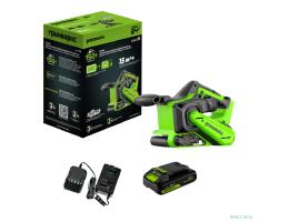 Greenworks G24BS Ленточная шлифовальная машина бесщеточная аккумуляторная, 24V, 75х457мм, 259 м/мин,1х2Ач,ЗУ,кор [3100607CUA]