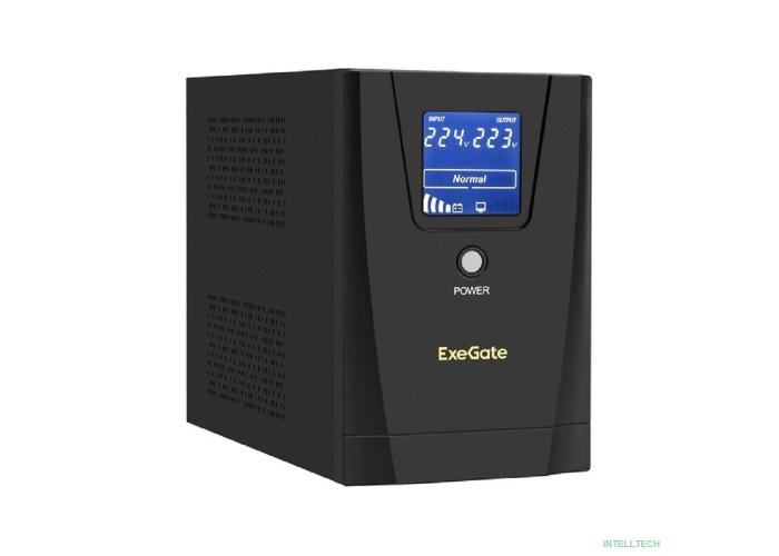Exegate EX292803RUS ИБП ExeGate SpecialPro Smart LLB-1600.LCD.AVR.2SH.3C13 <1600VA/950W, LCD, AVR, 2*Schuko+3*C13, съемн.кабель, металлический корпус, Black>