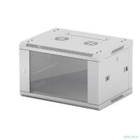 NEOMAX Шкаф телекоммуникационный   настенный 9U (600х350), стеклянная дверь, замок (3шт) на ключе, разборный, цвет серый (1 коробка)[NCB-WM9U-6035GK3-100-GY]