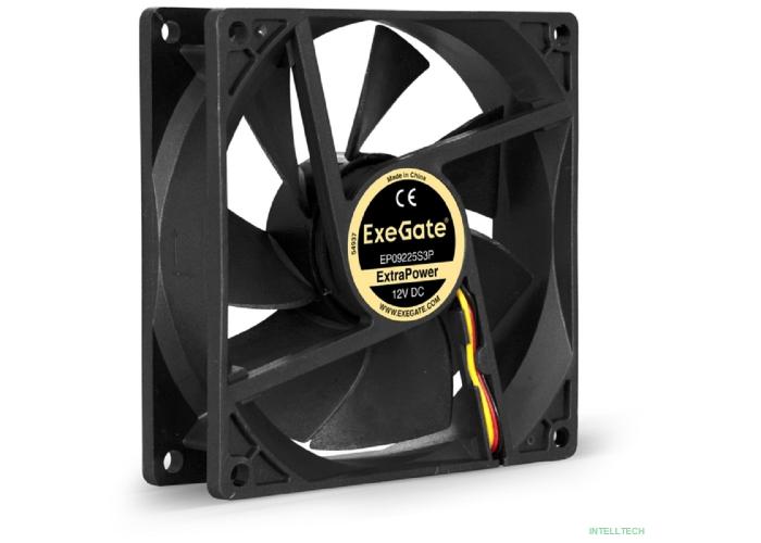 Exegate EX283383RUS Вентилятор ExeGate ExtraPower EP09225S3P, 92x92x25 мм, подшипник скольжения, 3pin, 2200RPM, 24dBA