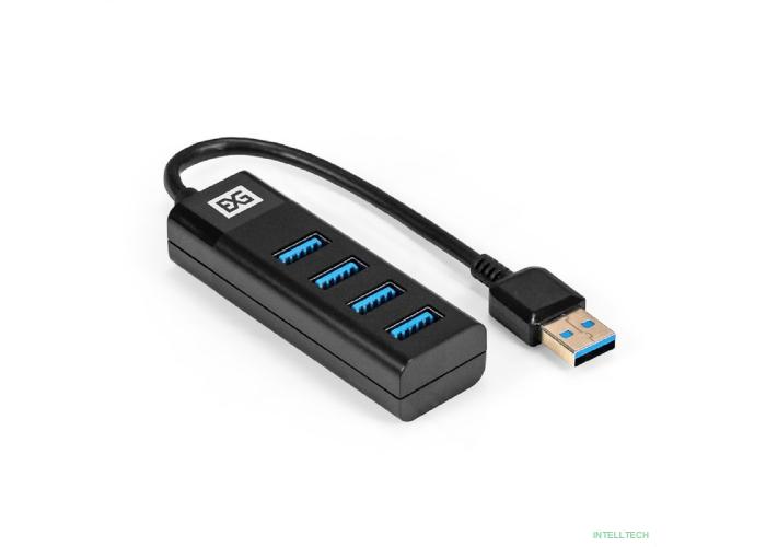 Exegate EX296925RUS USB-Хаб (концентратор) 4-в-1 ExeGate DUB-4TP (кабель-адаптер USB3.0 --> 4xUSB3.0, Plug&Play, черный)