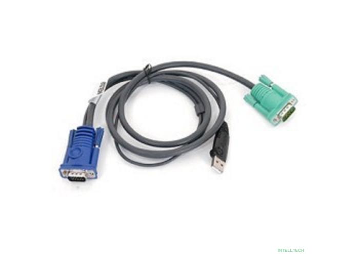 ATEN 2L-5202U Кабель KVM  USB(тип А Male)+HDB15(Male) <->  SPHD15(Male) 1,8м., черный.