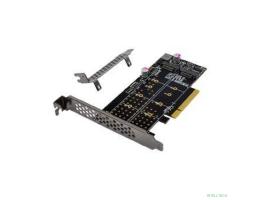 ORIENT C303E2 , Переходник PCI-Ex8->2 x M.2 M-key NVMe SSD, тип 2230/2242/2260/2280/22110, 2 планки крепления в комплекте (31325)