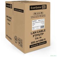 ExeGate EX256750RUS FUTP4-C5e-CU-S24-OUT-PE-BK-305-FLUKE FTP 4 пары кат.5e медь, 24AWG, FLUKE® test pass, экран, внешн., без троса, бухта 305м, черн., PE