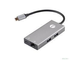 VCOM CU459 Адаптер Type-Cm --> RJ-45+3USB3.0(f) +PD+HDMI1.4.<CU459>