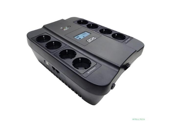 PowerCom Spider SPD-900U LCD ИБП {Line-Interactive, 900VA / 540W, 8xEURO: 4 с резервным питанием, 4 с фильтрацией, USB} (1168465)