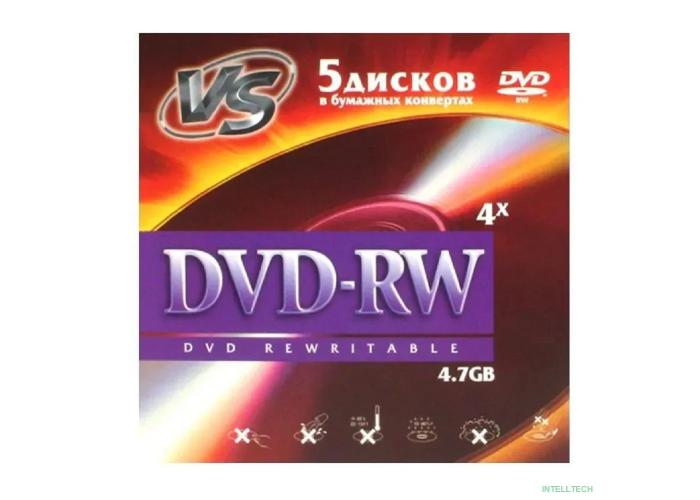 VS DVD+RW 4,7 GB 4x конверт/5 (620588)