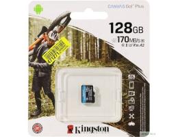 Micro SecureDigital 128Gb Kingston Canvas Go Plus UHS-I U3 A2 + ADP (170/90 MB/s) SDCG3/128GBSP