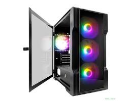 1STPLAYER Корпус TRILOBITE T3-G Black / mATX, TG / 4x 120mm LED fans inc. / T3-G-BK-4F1