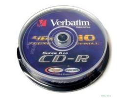 VERBATIM Диски CD-R 80 52x  CB/10  (43437) 