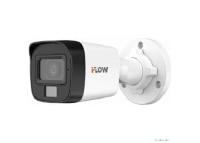 iFLOW F-AC-2152M(2.8mm) Value 3К (5Мп 16:9) уличная цилиндрическая HD-TVI камера с гибридной подсветкой ИК/LED до 30/20м и встроенным микрофоном (AoC)