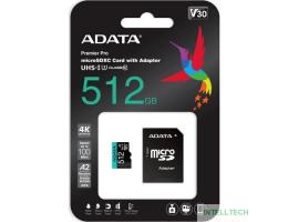 Micro SecureDigital 512GB A-Data AUSDX512GUI3V30SA2-RA1 Premier Pro + adapter Class10