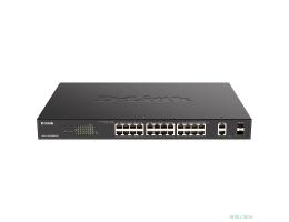 D-Link DGS-1100-26MPPV2/A3A Настраиваемый L2 коммутатор с 24 портами 10/100/1000Base-T и 2 комбо-портами 1000Base-T/SFP (порты 1-24 PoE 802.3af/at, порты 21-24 PoE 802.3bt, PoE-бюджет 525 Вт)