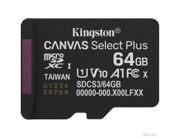 Micro SecureDigital 64GB Kingston Canvas Select Plus Gen3 100MB/s A1, без адаптера
