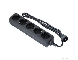 Exegate EX221200RUS Сетевой фильтр Exegate SPU-5-0.5B (5 розеток, 0.5м, UPS вилка, черный)