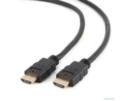 Кабель HDMI Cablexpert 19M/19M, v2.0, серия Light, позол. контакты, экран, 1м, черный, пакет (CC-HDMI4L-1M)