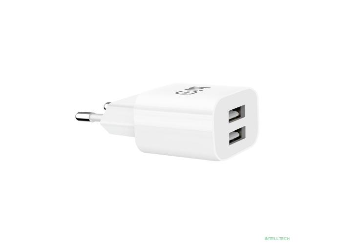 Bion Сетевое Зарядное Устройство, 2*USB-A, 10 Вт, белый [BXP-ADP-2A-10W]