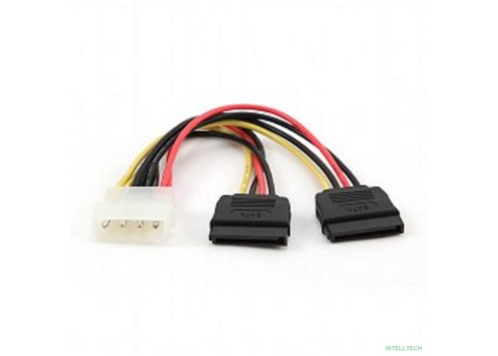 Cablexpert Кабель питания SATA CC-SATA-PSY-0.3M, 30см, molex 4pin/2x sata15pin, на 2 устр., пакет