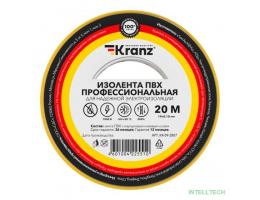 Rexant KR-09-2807 Изолента ПВХ профессиональная, 0,18х19 мм, 20 м, желто-зеленая KRANZ