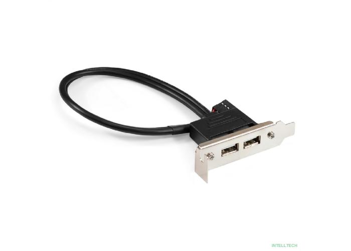 Exegate EX298293RUS Планка портов в корпус 2xUSB2.0 ExeGate BrctUSB2-2A-LP (USB 2.0 9pin (IDC 9pin F) --> 2x USB 2.0 Af, кабель 20см, Low Profile)