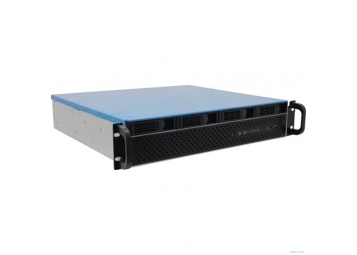 Procase ES204XS-SATA3-B-0 Корпус 2U Rack server case (4 SATA III/SAS 12Gbit hotswap HDD), черный, без блока питания, глубина 400мм, MB 12