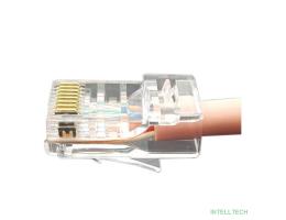 Hyperline PLEZ-8P8C-U-C6 Разъем легкой оконцовки RJ-45 (8P8C) под витую пару, категория 6 (50 µ"/ 50 микродюймов), универсальный (для одножильного и многожильного кабеля) (1 шт.)
