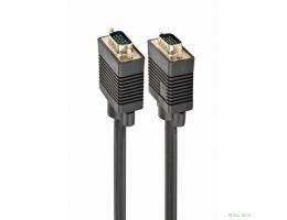 Gembird/Cablexpert CC-PPVGA-10m, Кабель VGA Premium ,  15M/15M, 10м, серый, тройной экран, феррит.кольца 