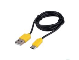 Гарнизон Кабель USB2.0 AM/Type-C, медь, желтые коннекторы, черный кабель, 1м, пакет(GCC-USB2-AMCM-1M-BY)