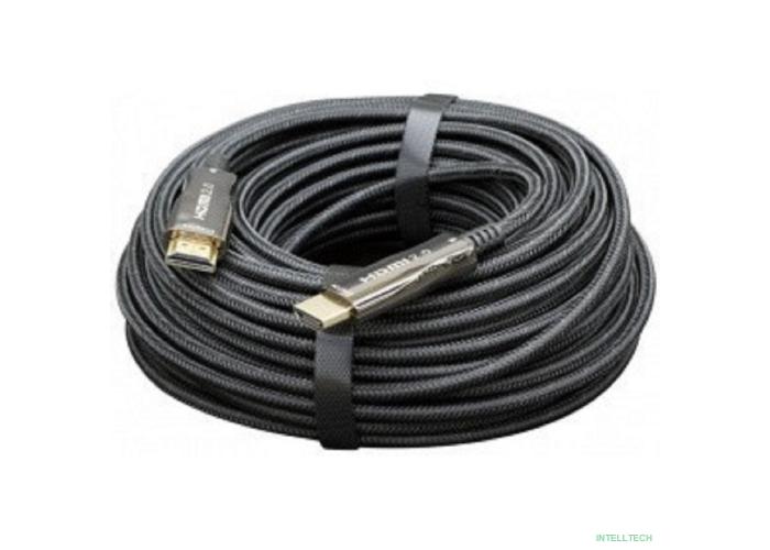 Активный оптический кабель HDMI Cablexpert, 50м, v2.0, 19M/19M, AOC Premium Series, позол.разъемы, экран, коробка (CCBP-HDMI-AOC-50M)