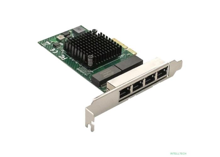 Exegate EX293453RUS Сетевой адаптер ExeGate EXE-BCM5719 (PCI-E x4 v2.0, порты 4xRJ45, 10/100/1000Mbps, Gigabit Chipset Broadcom BCM5719)