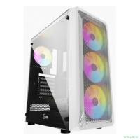 Powercase CMIZW-L4 Mistral Z4 White, Tempered Glass, Mesh, 4x 120mm 5-color LED fan, белый, ATX