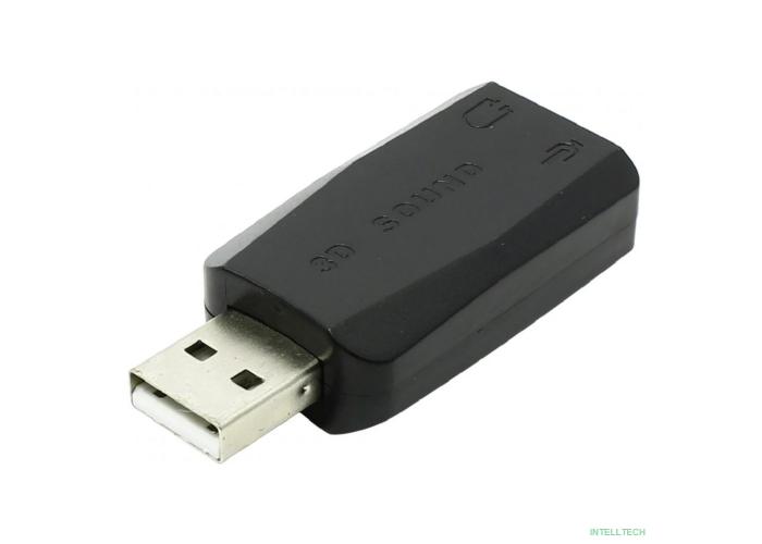 ORIENT Адаптер AU-01N, USB to Audio, 2 x jack 3.5 mm для подключения гарнитуры к порту USB, черный