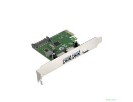 Exegate EX283719RUS Контроллер EXE-323 PCI-E 2.0, 2*USB3.0 ext + 1*Type-C, разъем доп.питания (OEM)