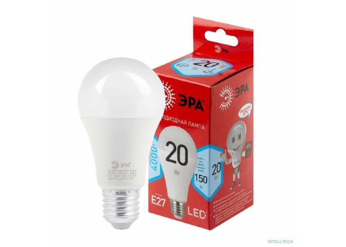 ЭРА Б0049637 Лампочка светодиодная RED LINE LED A65-20W-840-E27 R E27 / Е27 20 Вт груша нейтральный белый свет
