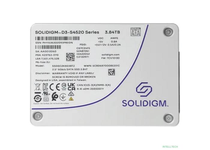 Накопитель Solidigm SSD D3-S4520 Series, 3840GB, 2.5