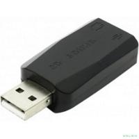 ORIENT Адаптер AU-01N, USB to Audio, 2 x jack 3.5 mm для подключения гарнитуры к порту USB, черный