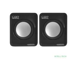 CBR CMS 90 Black, Акустическая система 2.0, питание USB, 2х3 Вт (6 Вт RMS), материал корпуса пластик, 3.5 мм линейный стереовход, регул. громк., цвет чёрный