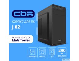 CBR Корпус ATX Miditower J02, без БП, 1*USB 3.0, 2*USB 2.0, HD Audio+Mic, Black [PCC-ATX-J02-WPSU]