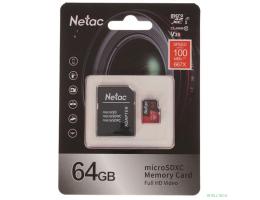 Micro SecureDigital 64GB Netac microSDXC Class10 NT02P500PRO-064G-R P500 Extreme Pro + adapter