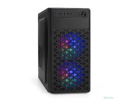 Exegate EX296979RUS Корпус Minitower ExeGate mEVO-7803 (mATX, без БП, 2*USB+1*USB3.0, HD аудио, черный, 2 вент. 12см с RGB подсветкой)