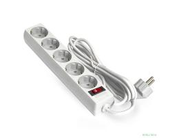 Exegate EX221190RUS Сетевой фильтр Exegate SP-5-5W (5 розеток, 5м, евровилка, белый)