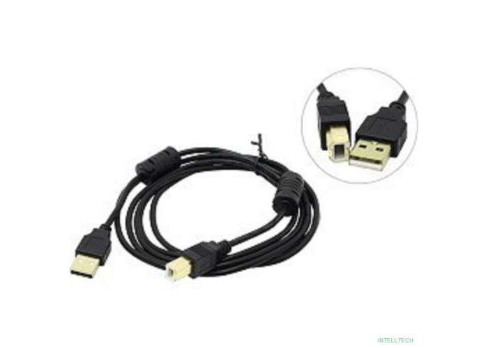 Exegate EX138947RUS Кабель USB 2.0 A-->B 3м Exegate 2 фильтра, позолоченные контакты