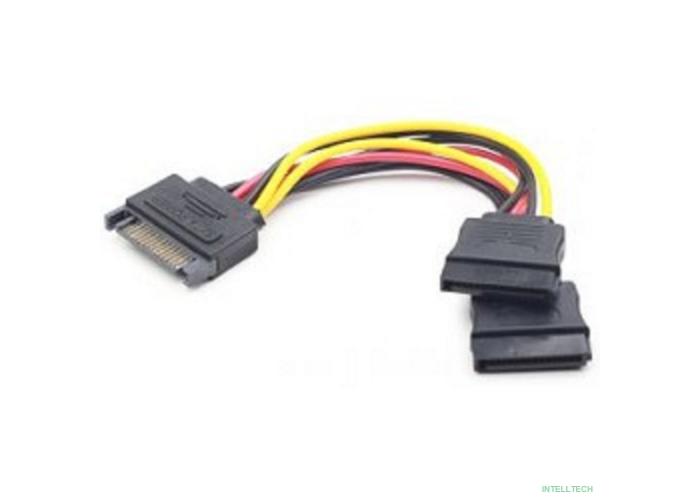 Gembird/Cablexpert Кабель питания SATA, 15см, 15pin (M)/2x15pin(F), на 2 SATA устр (CC-SATAM2F-01)